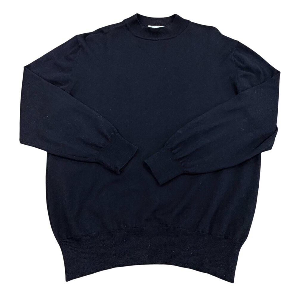 100% Merino Wool Made in Italy Klauss Boehler Black Sweater Large